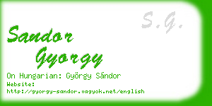 sandor gyorgy business card